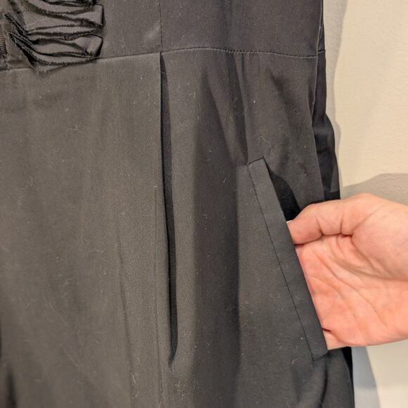 Ann Taylor Black Dress Pockets LBD Casual Office Brunch Church Festive - Size 8 - Picture 6 of 10